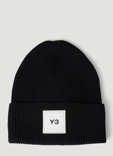 Y-3 Logo Patch Beanie Hat Black yyy0345002