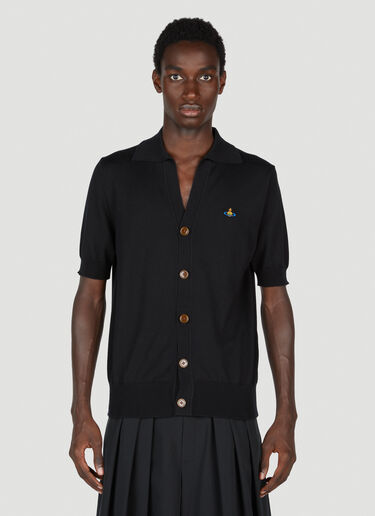 Vivienne Westwood Polo Short Sleeve Cardigan Black vvw0153008