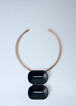 Max Mara Sculptural Metal Necklace Brown max0264052