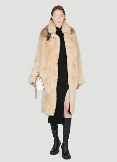 Helmut Lang Shearling Coat Beige hlm0251003