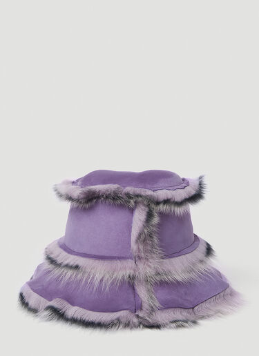 Acne Studios Shearling Bucket Hat Purple acn0349015