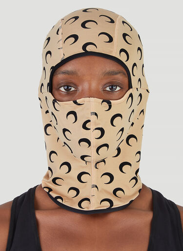 Marine Serre Moon Print Balaclava Tan mrs0346009