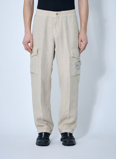 Ghost Linen Cargo Pants Stone Island Ghost Linen Cargo Pants Beige sto0160022