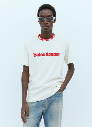 ロゴ刺繍 Tシャツ Wales Bonner ロゴ刺繍 Tシャツ ホワイト wbn0154007