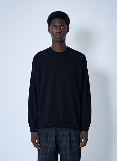 Comme des Garçons Homme Logo Print Cotton Sweater Black cdh0160006