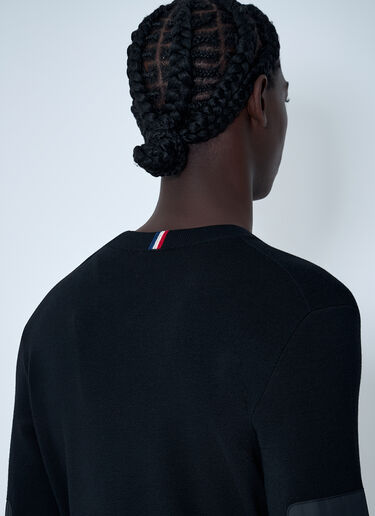 Crewneck Sweater with Nylon Sleeve Patches Moncler Grenoble Crewneck Sweater with Nylon Sleeve Patches Black mog0162010
