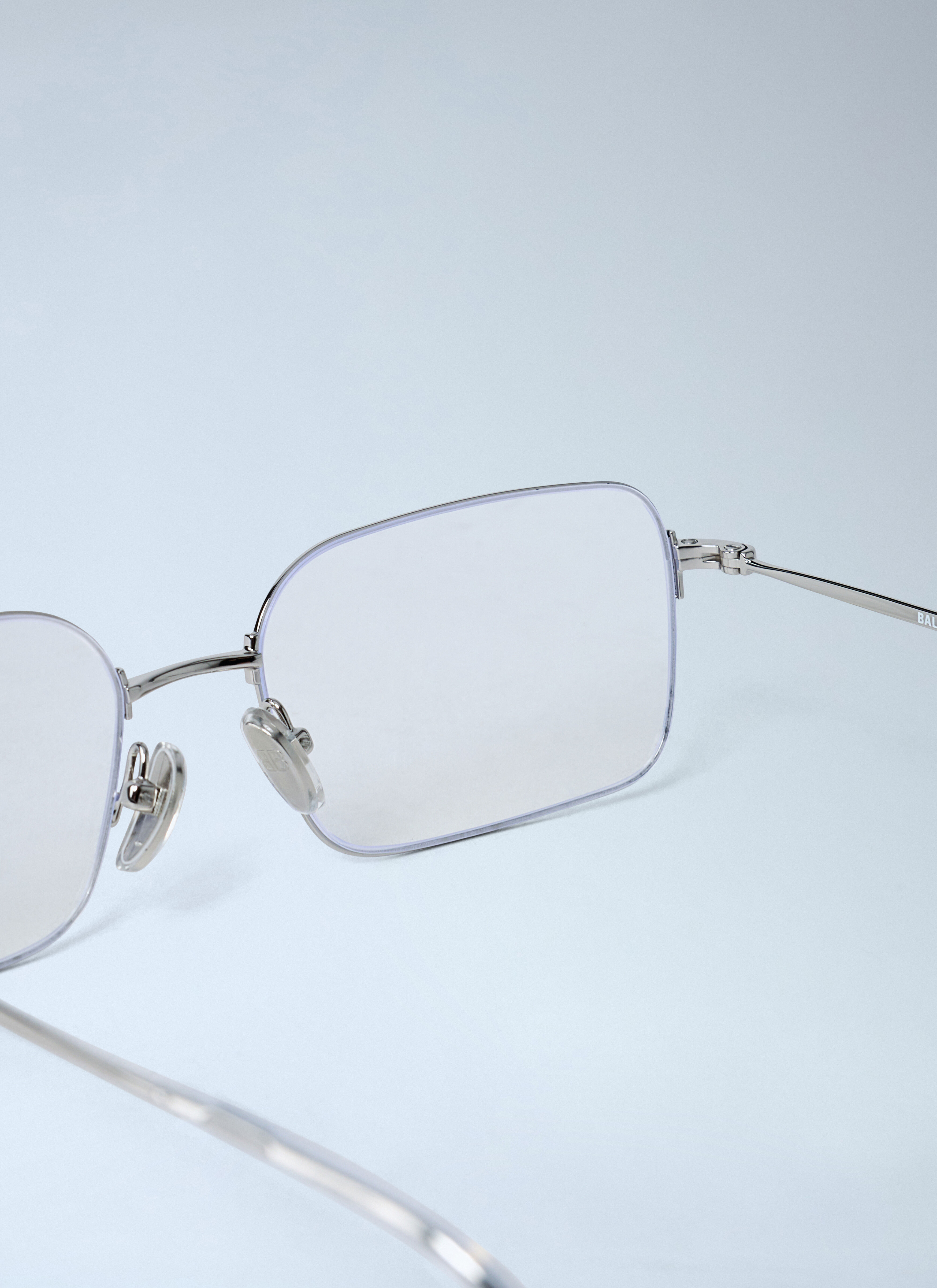 Balenciaga Men's' Invisible Rectangle Sunglasses in Silver | LN-CC®