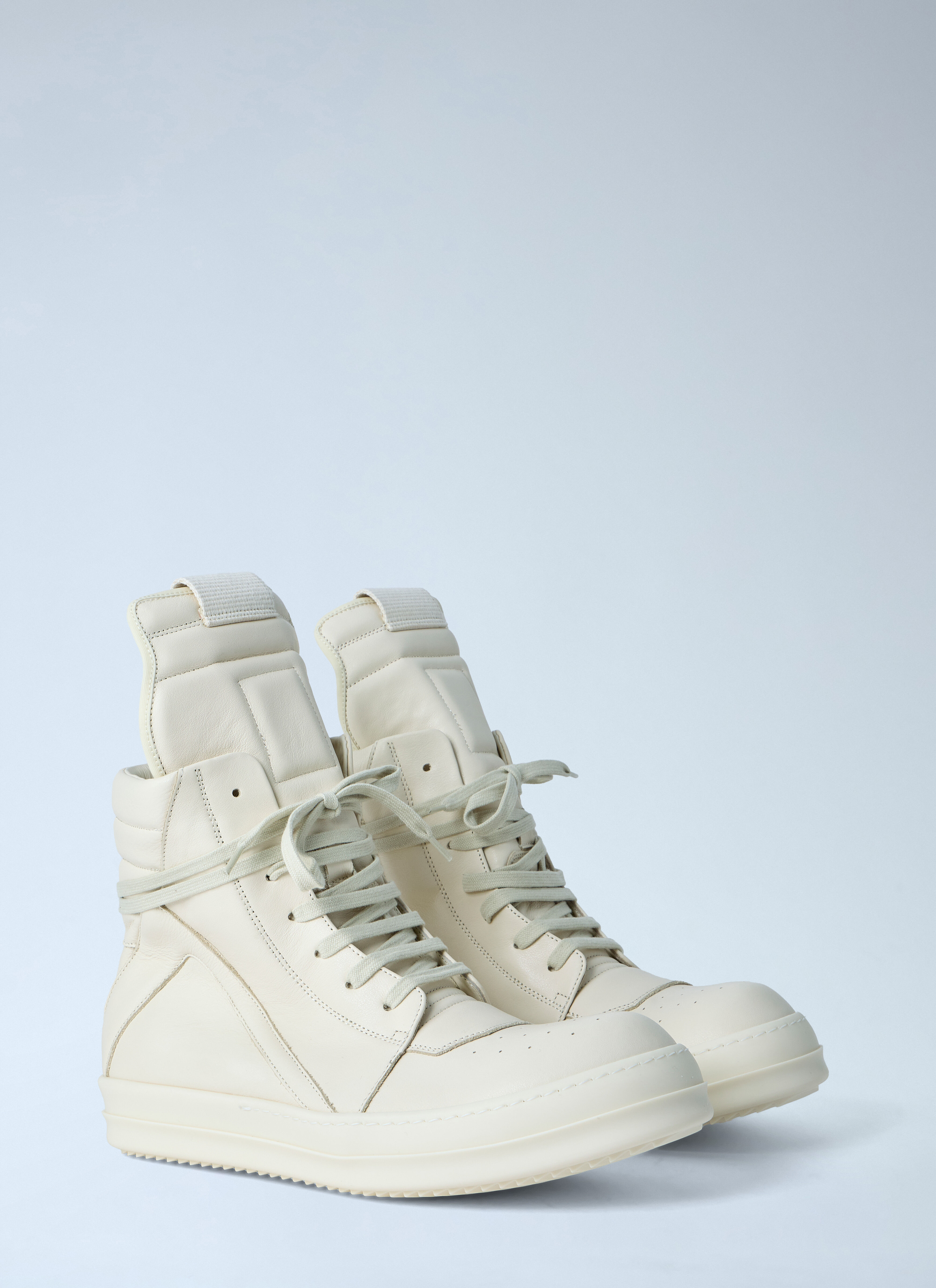 靴 Rickowens White Megalaced Geobasket Rick Owens Men's' Geobasket Sneakers in White | LN-CC®