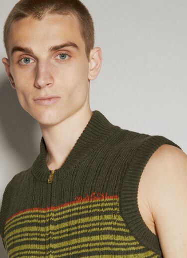 Marni Striped Wool Gilet Green mni0155006