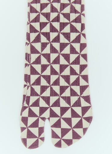 Dries Van Noten 格纹袜子 紫色 dvn0256037