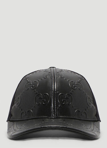 Gucci Perforated-Leather Cap Black guc0141137