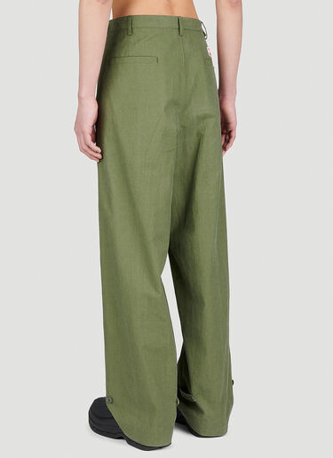 Kenzo Straight Cut Oversize Pants Green knz0154004