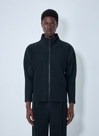 Homme Plissé Issey Miyake Pleated Zip-Up Jacket Black hmp0164008