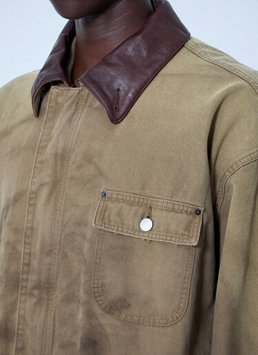 LN-CC® - ssstein: Sulfur Dyed Oxford Vintage Jacket - Khaki ssstein Sulfur Dyed Oxford Vintage Jacket Khaki sss0164001