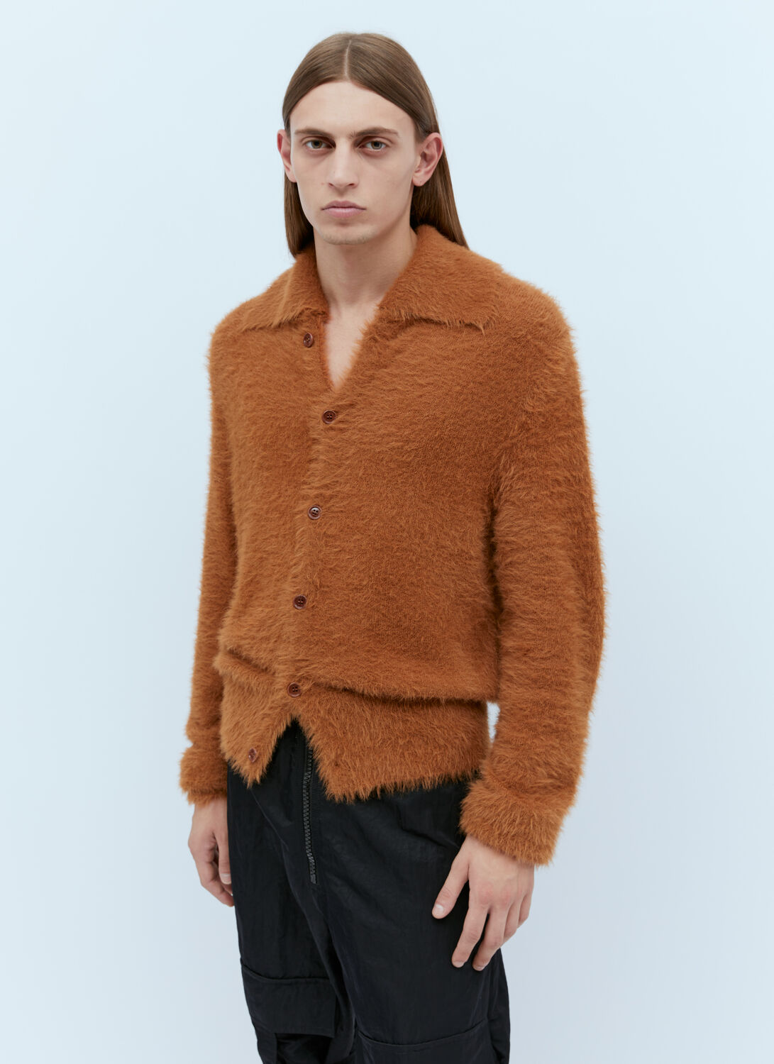 Shop Dries Van Noten Soft-fluffy Knit Cardigan In Camel