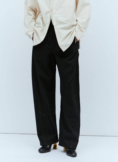 Lemaire Twisted Belted Cotton Pants Beige lem0254003