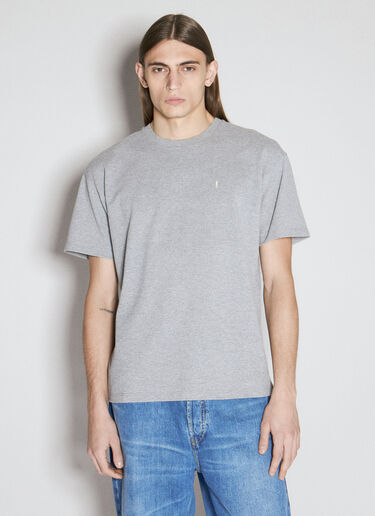 Saint Laurent Cassandre Piqué T-Shirt Grey sla0156010
