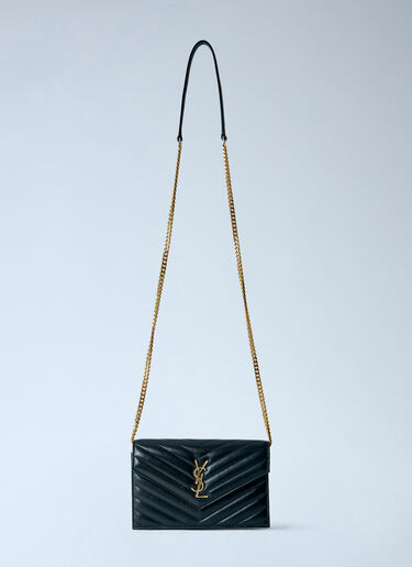 LN-CC® - Saint Laurent: Cassandre Envelope Chain Wallet - Black Saint Laurent Cassandre Envelope Chain Wallet Black sla0265132