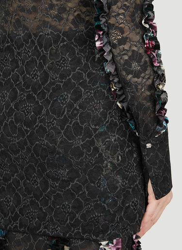 Rave Review Yrsa Ruffle Trim Shirt Black rav0252003