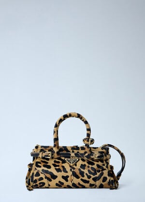 Prada Mini Bonnie Printed Leather Handbag Beige pra0263013