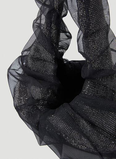 KARA Armpit Tulle Crystal Mesh Shoulder Bag Black kar0247003
