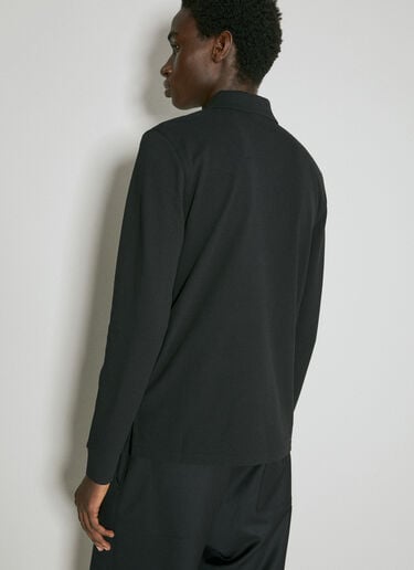 Saint Laurent 微型华夫格针织 Polo 衫  黑色 sla0154003