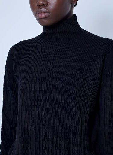LN-CC® - Rick Owens: Fisherman Turtleneck Sweater - Black Rick Owens Fisherman Turtleneck Sweater Black ric0265036