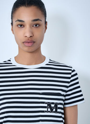 Max Mara Striped Cotton Jersey T-Shirt Black max0264013
