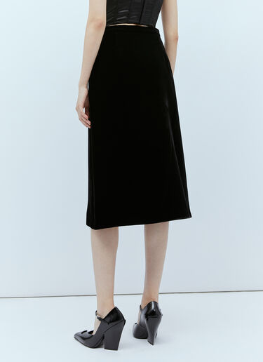 Gucci Velvet A-Line Skirt Black guc0253265