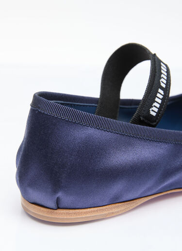 Miu Miu Satin Ballerina Flats Blue miu0257019