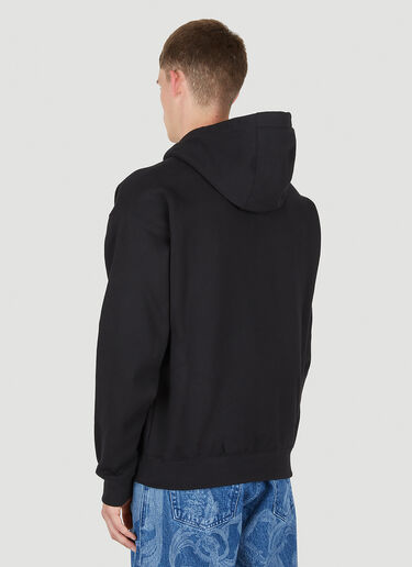 Versace Logo Embroidered Hooded Sweatshirt Black ver0149001