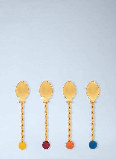 Bitossi Home Set Of Four Torchon Dessert Spoons Gold wps0692156