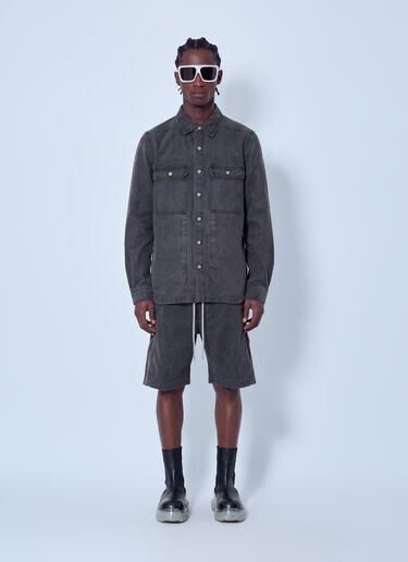 LN-CC® - Rick Owens DRKSHDW: Denim Shirt - Grey Rick Owens DRKSHDW Denim Shirt Grey drk0166001