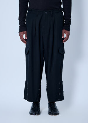 Yohji Yamamoto Hem Button Pants Black yoy0165002