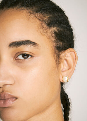 Saint Laurent Monogram Faux Pearl Earrings Ivory sla0247091