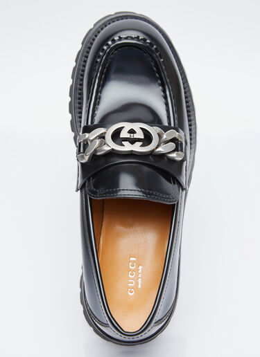 Interlocking G Chain Leather Loafers Gucci Interlocking G Chain Leather Loafers Black guc0253097