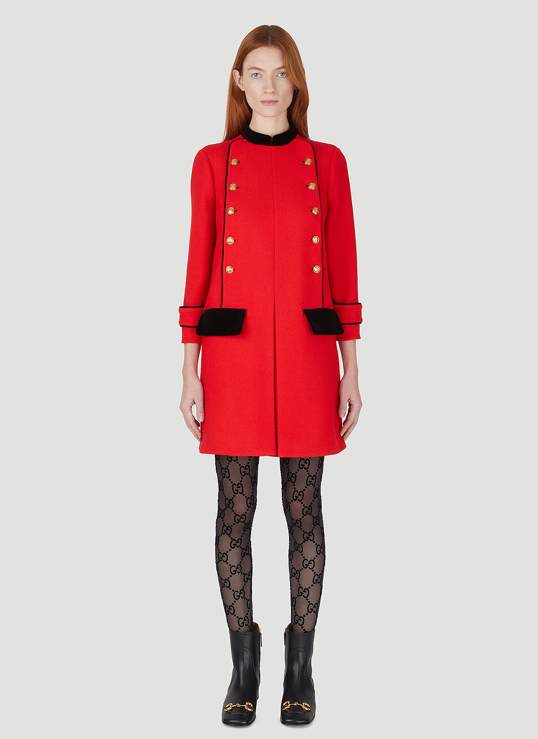 Gucci Retro Tweed Dress in Red LN CC