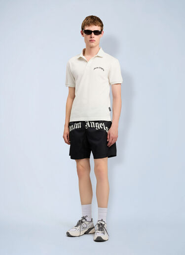 Palm Angels Curved Logo Classic Swimshort Black pma0166010