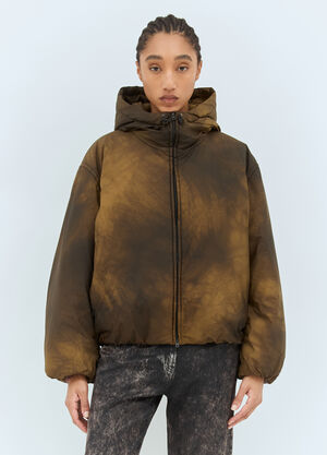 Acne Studios Hooded Puffer Jacket Brown acn0258008