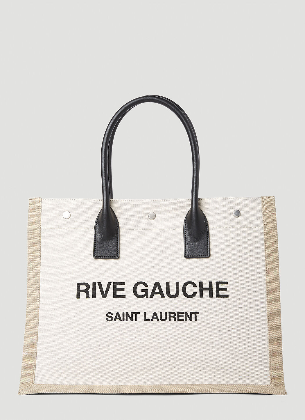 Rive gauche tote bag in linen and leather on sale