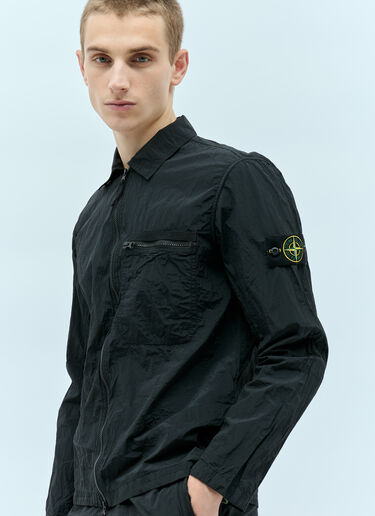 Stone Island 徽标贴饰衬衫外套 黑色 sto0156050