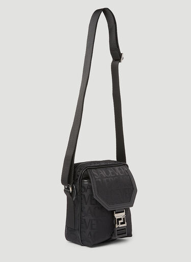 Versace Logo Jacquard Crossbody Bag Black ver0153047