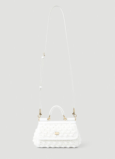 Dolce & Gabbana Sicily Crochet Small Handbag White dol0247106
