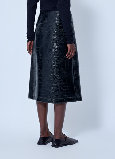 LN-CC® - Sportmax: Aquile Embossed Midi Skirt - Black Sportmax Aquile Embossed Midi Skirt Black spx0266021