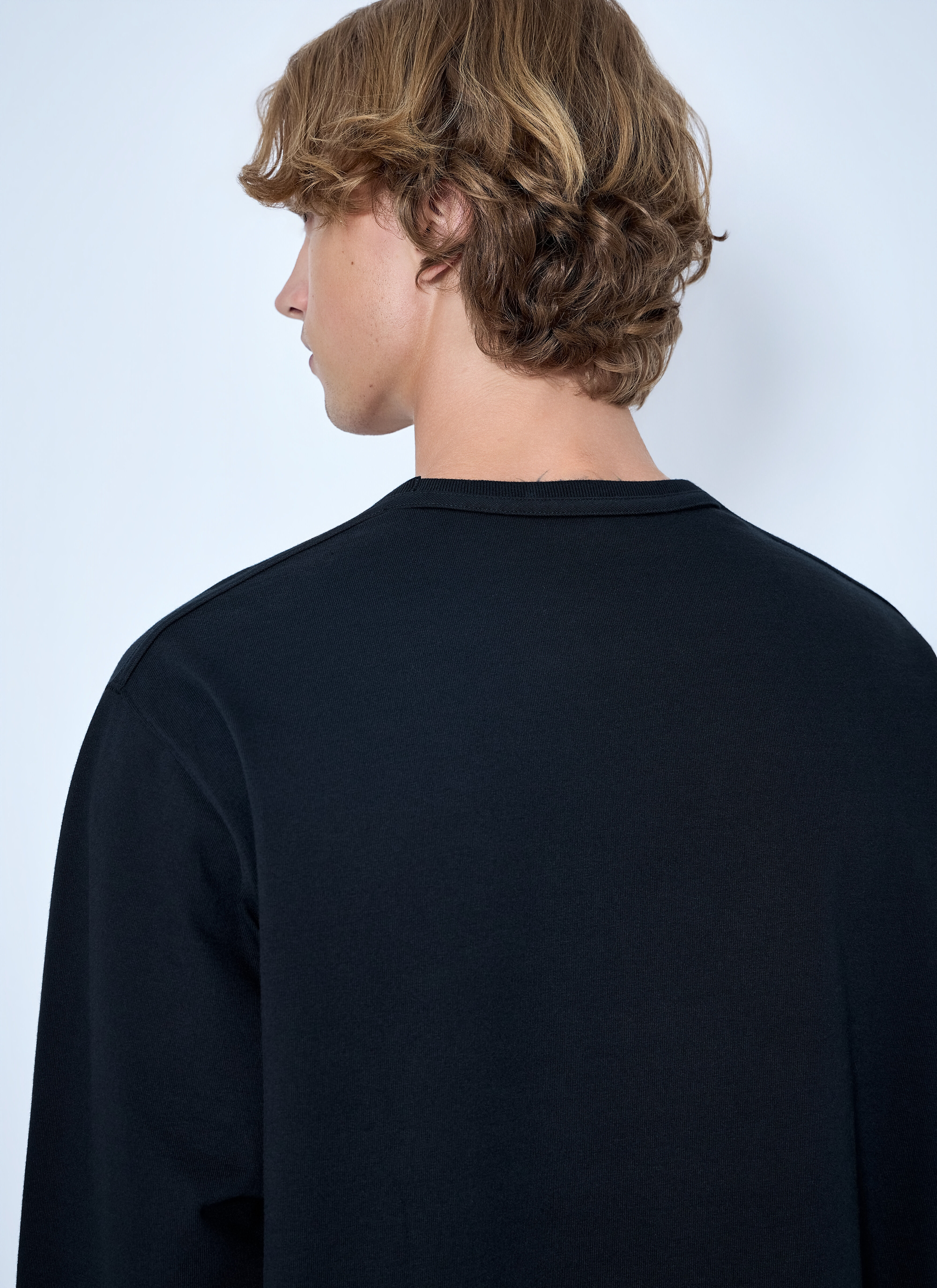 Lemaire Men's' Boxy Long Sleeve Tee in Black | LN-CC®