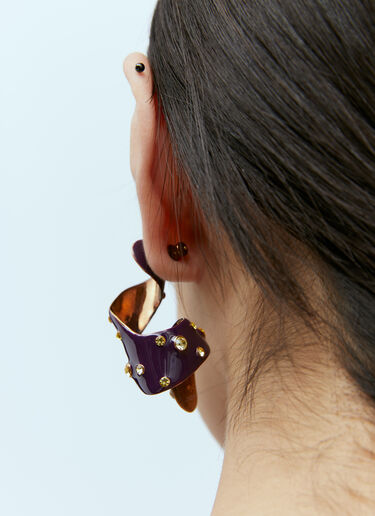 Twisted Embellished Drop Earrings Dries Van Noten Twisted Embellished Drop Earrings Purple dvn0254045