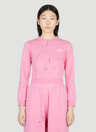 MM6 Maison Margiela Distressed Sweatshirt Pink mmm0252005