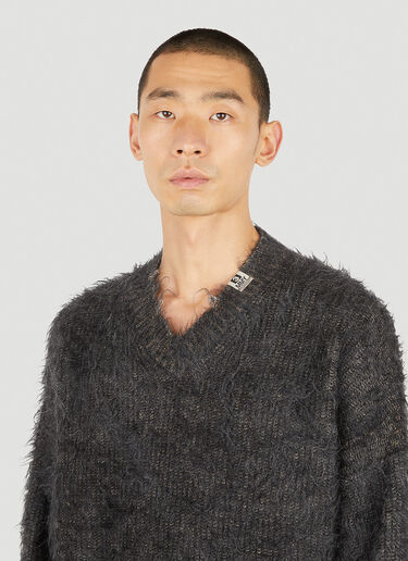 Maison Mihara Yasuhiro 브러시드 니트 스웨터 그레이 mmy0150015