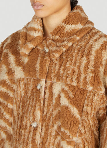 Stella McCartney 우드그레인 테디 재킷 브라운 stm0253002