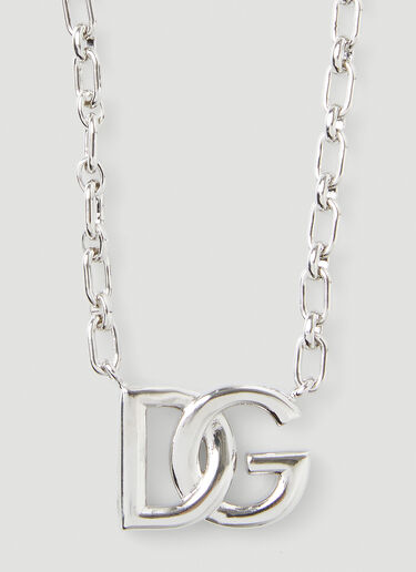 Dolce & Gabbana DG Logo Pendant Necklace Silver dol0147091